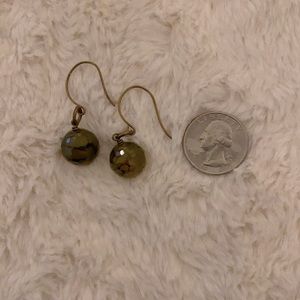 Handmade army green dangling earrings